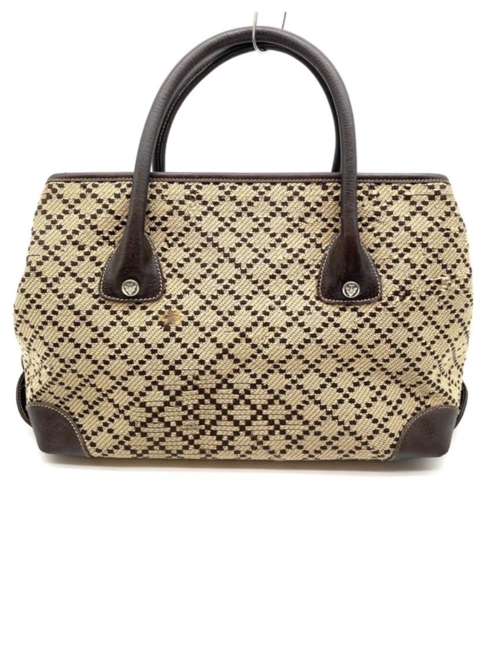 Authentic Gucci Diamante Canvas Crest Logo Tote Bag Brown Beige 181494 Italy - Picture 2 of 16